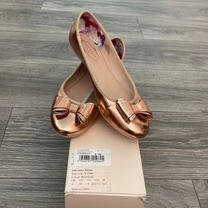 Ted Baker rose gold ballerina flats